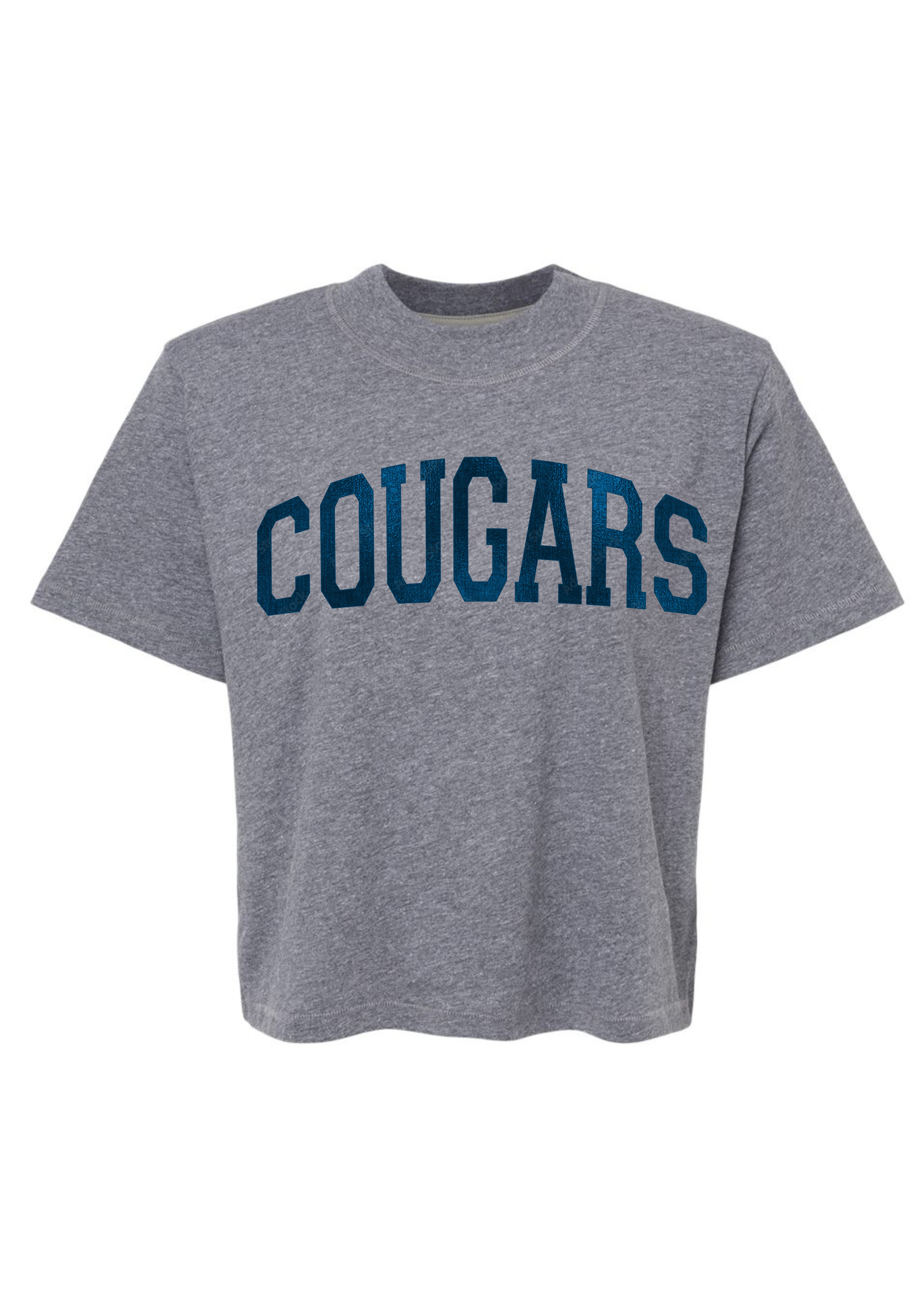 Cougars Foil | Mom Crop Tee-Womens - Tops - Tees-Sister Shirts-Sister Shirts, Cute & Custom Tees for Mama & Littles in Trussville, Alabama.