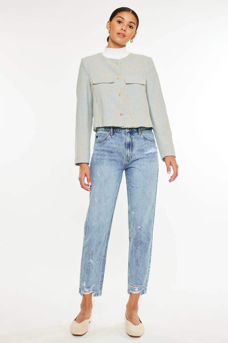 Daily Denim | High Rise Ankle Mom Fit-Women - Bottoms - Pants-Kan Can USA-Sister Shirts, Cute & Custom Tees for Mama & Littles in Trussville, Alabama.