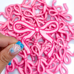 Hot pink dainty bow trucker hat embroidery patch iron on-ABLNco-Sister Shirts, Cute & Custom Tees for Mama & Littles in Trussville, Alabama.