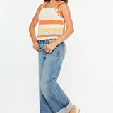 Cool Cuff Crop | Youth Wide Leg Jeans-Youth - Bottoms - Jeans-Kan Can USA-Sister Shirts, Cute & Custom Tees for Mama & Littles in Trussville, Alabama.