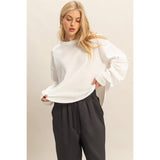 Waffle Knit Lounge Top-Women - Tops - Sweaters-HYFVE-Sister Shirts, Cute & Custom Tees for Mama & Littles in Trussville, Alabama.