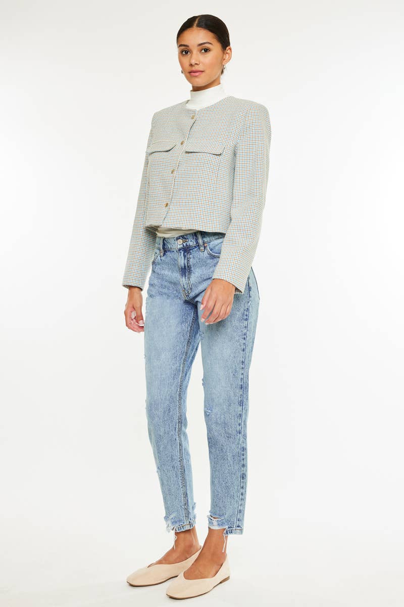 Daily Denim | High Rise Ankle Mom Fit-Women - Bottoms - Pants-Kan Can USA-Sister Shirts, Cute & Custom Tees for Mama & Littles in Trussville, Alabama.