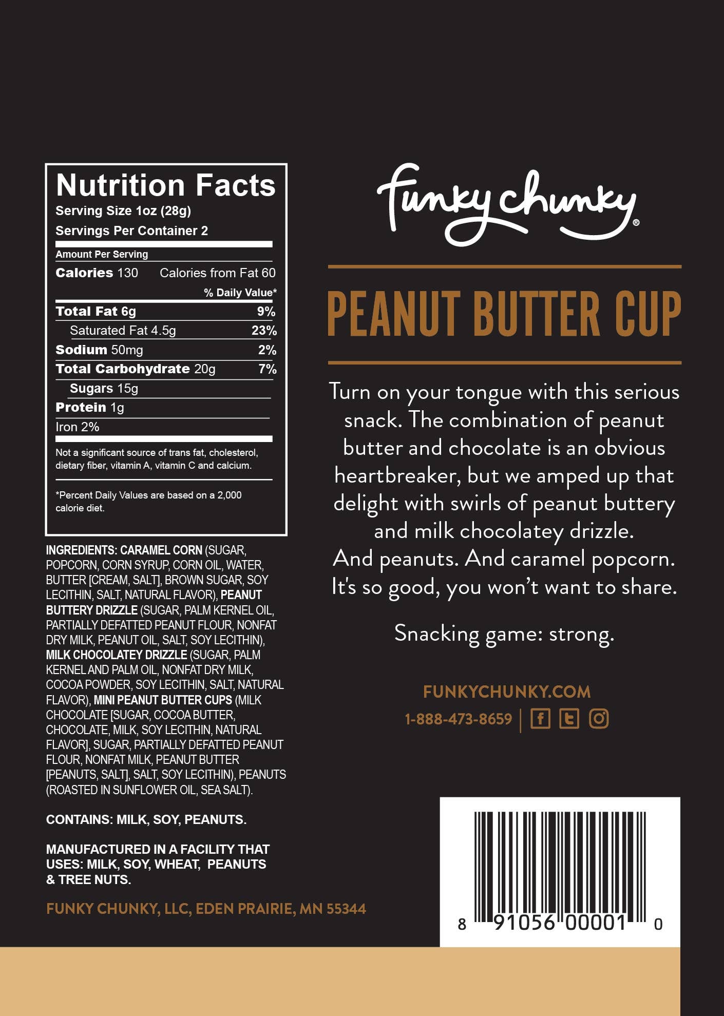 Peanut Butter Cup | Chocolate Popcorn | 2-ounce Bags-Home - Gourmet-Funky Chunky-Sister Shirts, Cute & Custom Tees for Mama & Littles in Trussville, Alabama.