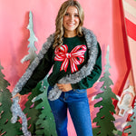 Candy Cane Bow | Adult Crewneck | RTS-Sister Shirts-Sister Shirts, Cute & Custom Tees for Mama & Littles in Trussville, Alabama.