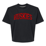 Huskies Foil | Mom Crop Tee-Womens - Tops - Tees-Sister Shirts-Sister Shirts, Cute & Custom Tees for Mama & Littles in Trussville, Alabama.
