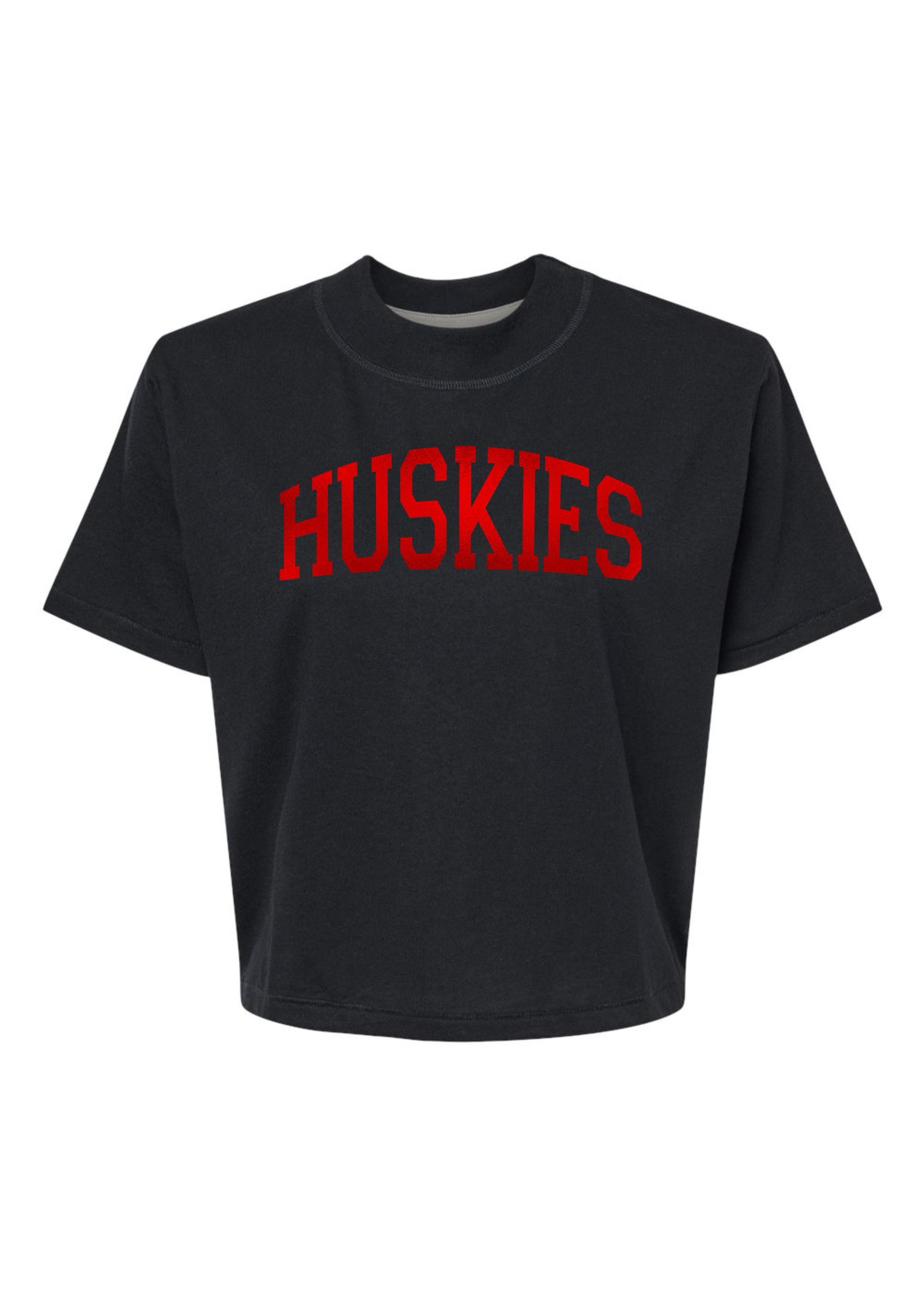 Huskies Foil | Mom Crop Tee-Womens - Tops - Tees-Sister Shirts-Sister Shirts, Cute & Custom Tees for Mama & Littles in Trussville, Alabama.