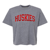 Huskies Foil | Mom Crop Tee-Womens - Tops - Tees-Sister Shirts-Sister Shirts, Cute & Custom Tees for Mama & Littles in Trussville, Alabama.