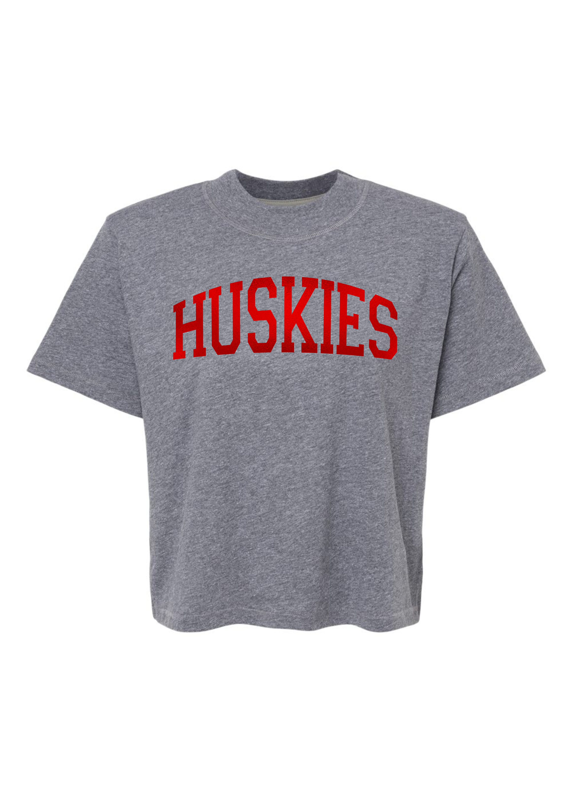 Huskies Foil | Mom Crop Tee-Womens - Tops - Tees-Sister Shirts-Sister Shirts, Cute & Custom Tees for Mama & Littles in Trussville, Alabama.