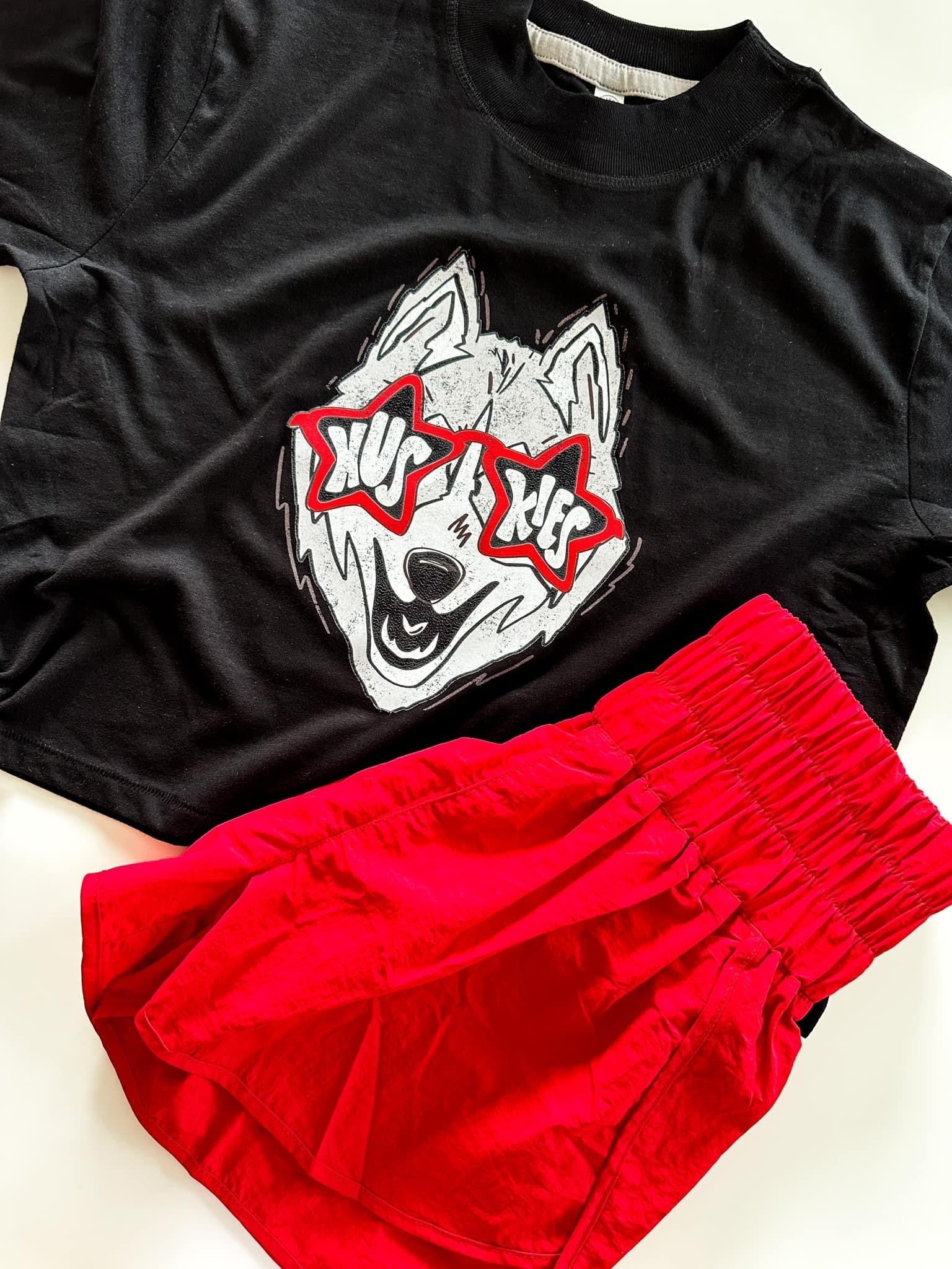 Huskies Glasses | Mom Crop Tee-Adult Tee-Sister Shirts-Sister Shirts, Cute & Custom Tees for Mama & Littles in Trussville, Alabama.