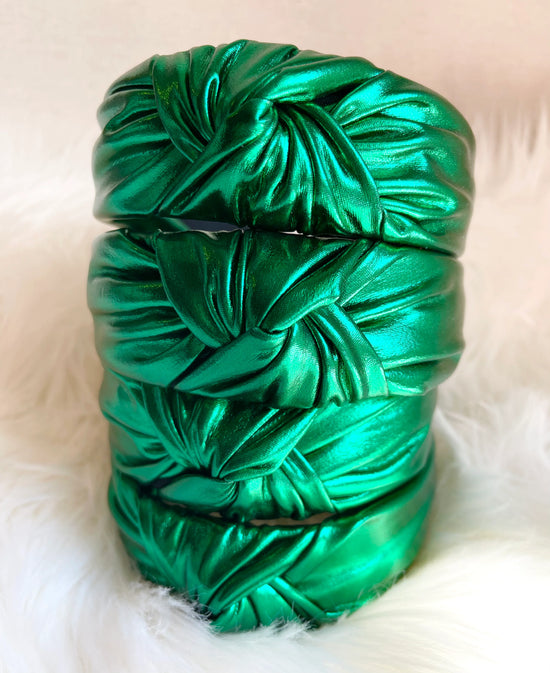 Load image into Gallery viewer, Green Metallic Headband-Sister Shirts-Sister Shirts, Cute &amp;amp; Custom Tees for Mama &amp;amp; Littles in Trussville, Alabama.
