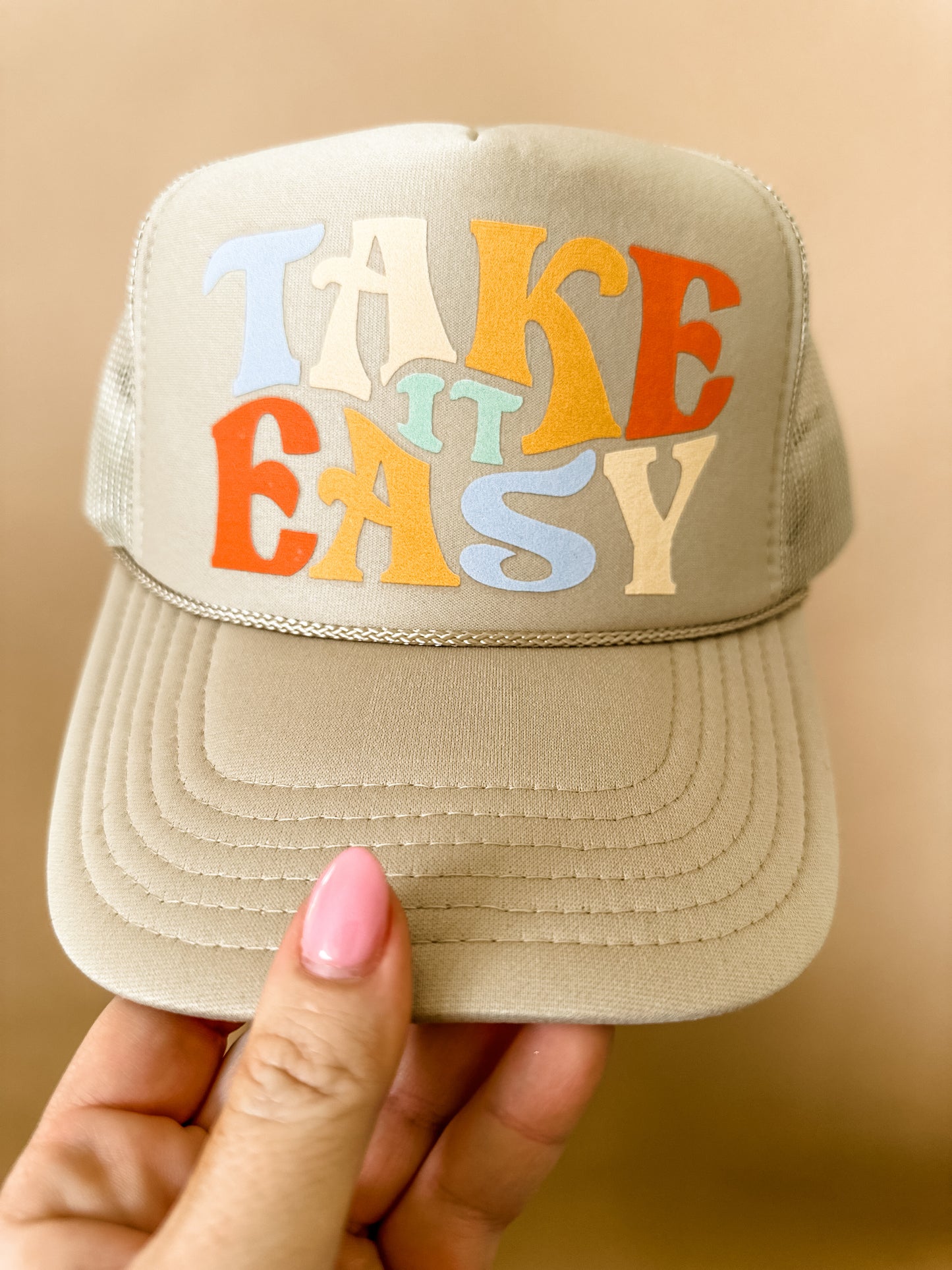 Take It Easy | Adult Trucker Hat-Hats-Sister Shirts-Sister Shirts, Cute & Custom Tees for Mama & Littles in Trussville, Alabama.