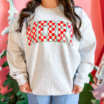 Checkered Merry | Adult Crewneck-Women - Tops - Crewnecks-Sister Shirts-Sister Shirts, Cute & Custom Tees for Mama & Littles in Trussville, Alabama.