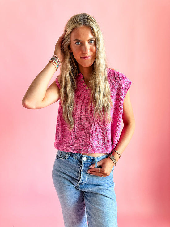 The Sutton in Bubblegum Pink | Sweater Vest-Women - Tops - Blouses-Zenana-Sister Shirts, Cute & Custom Tees for Mama & Littles in Trussville, Alabama.