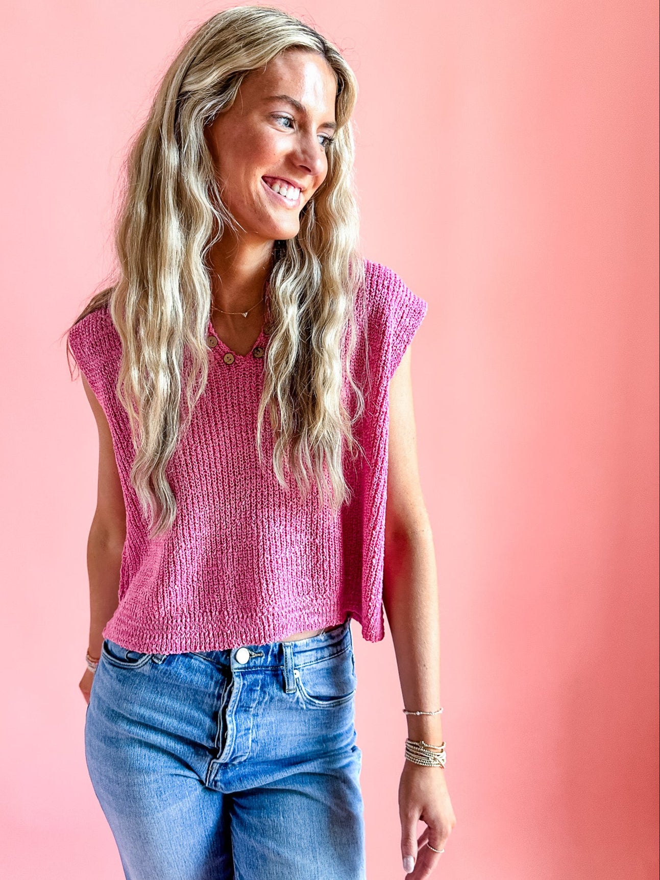 The Sutton in Bubblegum Pink | Sweater Vest-Women - Tops - Blouses-Zenana-Sister Shirts, Cute & Custom Tees for Mama & Littles in Trussville, Alabama.