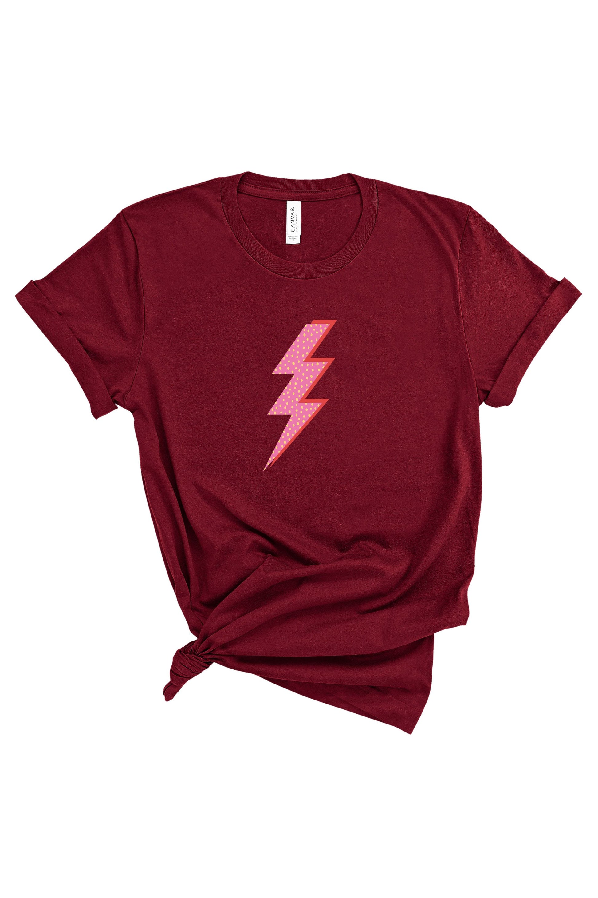Pink Multi Spotted Bolt | Adult Tee | RTS-Sister Shirts-Sister Shirts, Cute & Custom Tees for Mama & Littles in Trussville, Alabama.