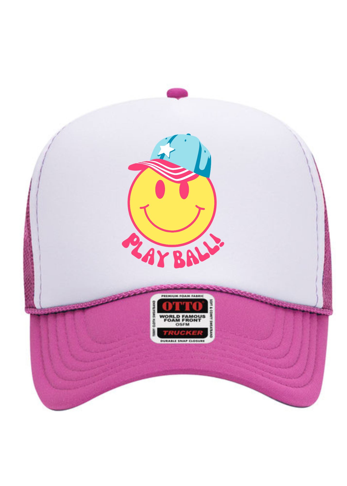 Play Ball Happy | Adult Trucker-Women - Accessories - Hats-Sister Shirts-Sister Shirts, Cute & Custom Tees for Mama & Littles in Trussville, Alabama.