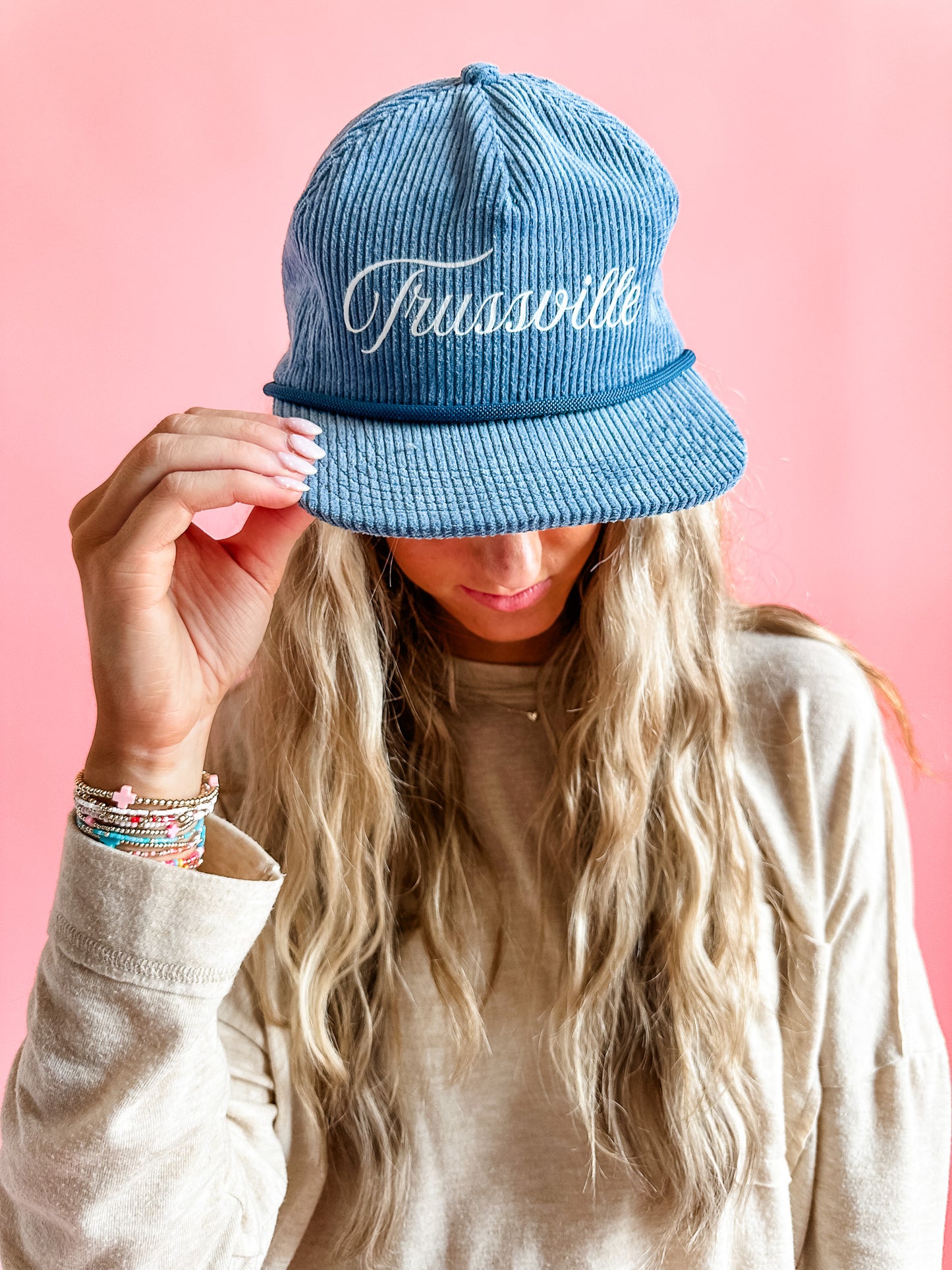 Trussville Script in Lake Blue | Adult Hat-Women - Accessories - Hats-Sister Shirts-Sister Shirts, Cute & Custom Tees for Mama & Littles in Trussville, Alabama.