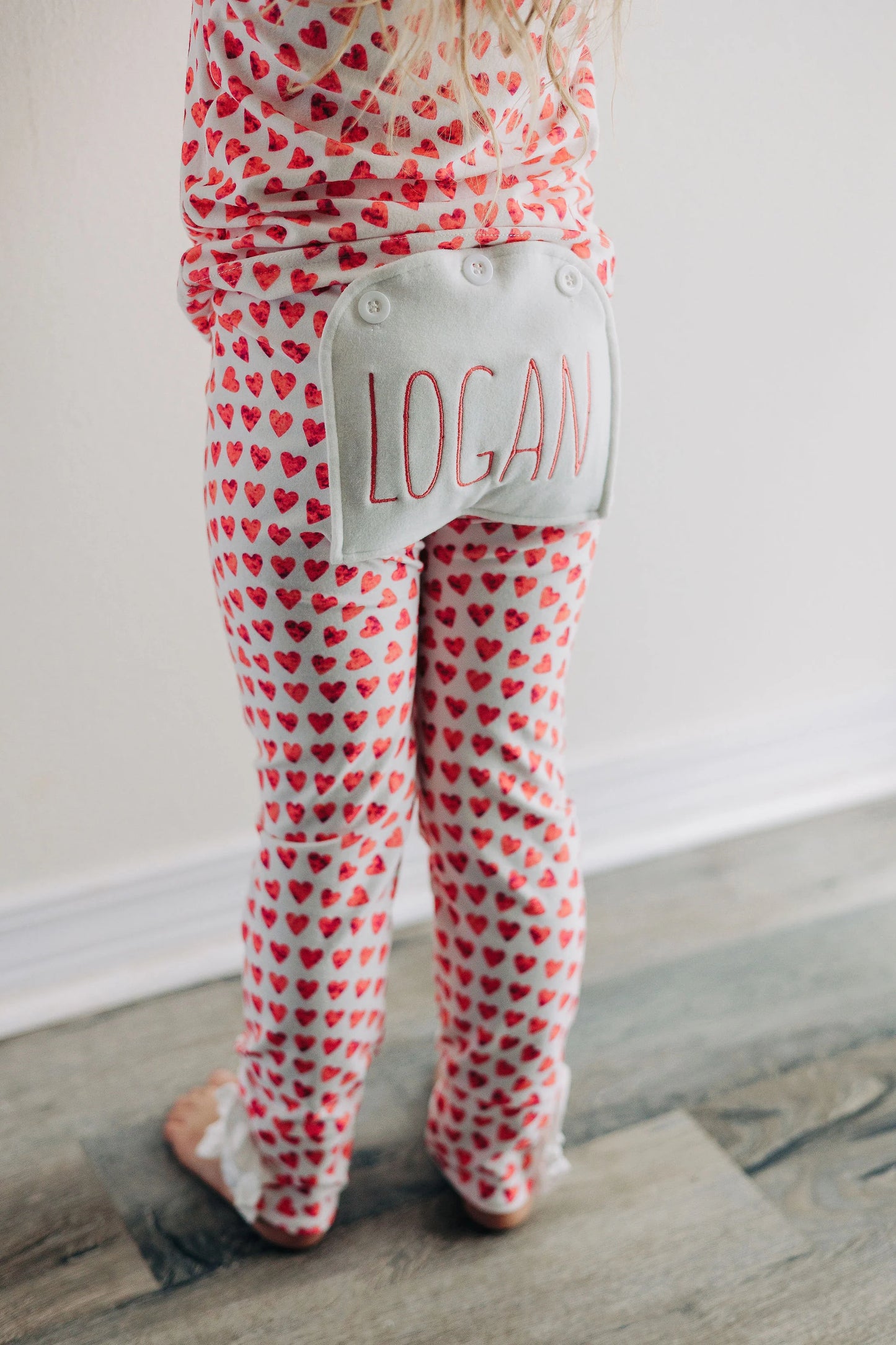 Mosaic Hearts | Ruffle Butt Flap Pajamas-Pajamas-Sister Shirts-Sister Shirts, Cute & Custom Tees for Mama & Littles in Trussville, Alabama.