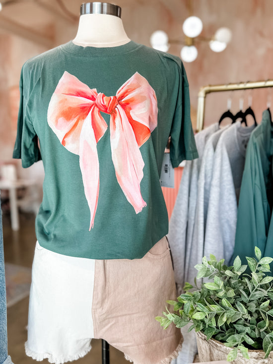 Watercolor Bow | Relaxed Crew Tee-Sister Shirts-Sister Shirts, Cute & Custom Tees for Mama & Littles in Trussville, Alabama.