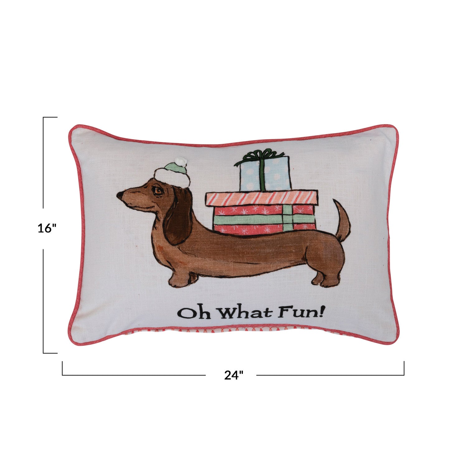 Dog In Hat Lumbar Pillow-Sister Shirts-Sister Shirts, Cute & Custom Tees for Mama & Littles in Trussville, Alabama.