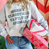 Ya Filthy Animal | Adult Crewneck-Adult Crewneck-Sister Shirts-Sister Shirts, Cute & Custom Tees for Mama & Littles in Trussville, Alabama.