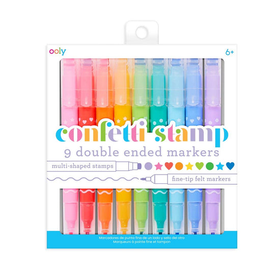 Confetti Stamp Double-Ended Markers-Drawing + Painting-OOLY-Sister Shirts, Cute & Custom Tees for Mama & Littles in Trussville, Alabama.