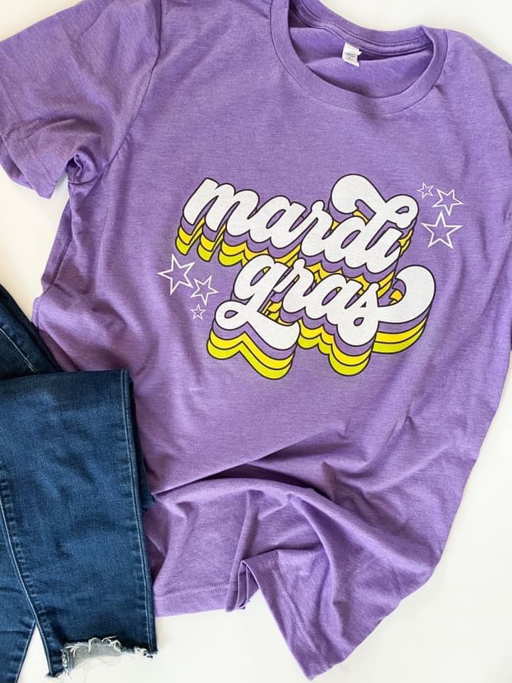 Mardi Gras Groovy | Tee | Adult-Adult Tee-Sister Shirts-Sister Shirts, Cute & Custom Tees for Mama & Littles in Trussville, Alabama.