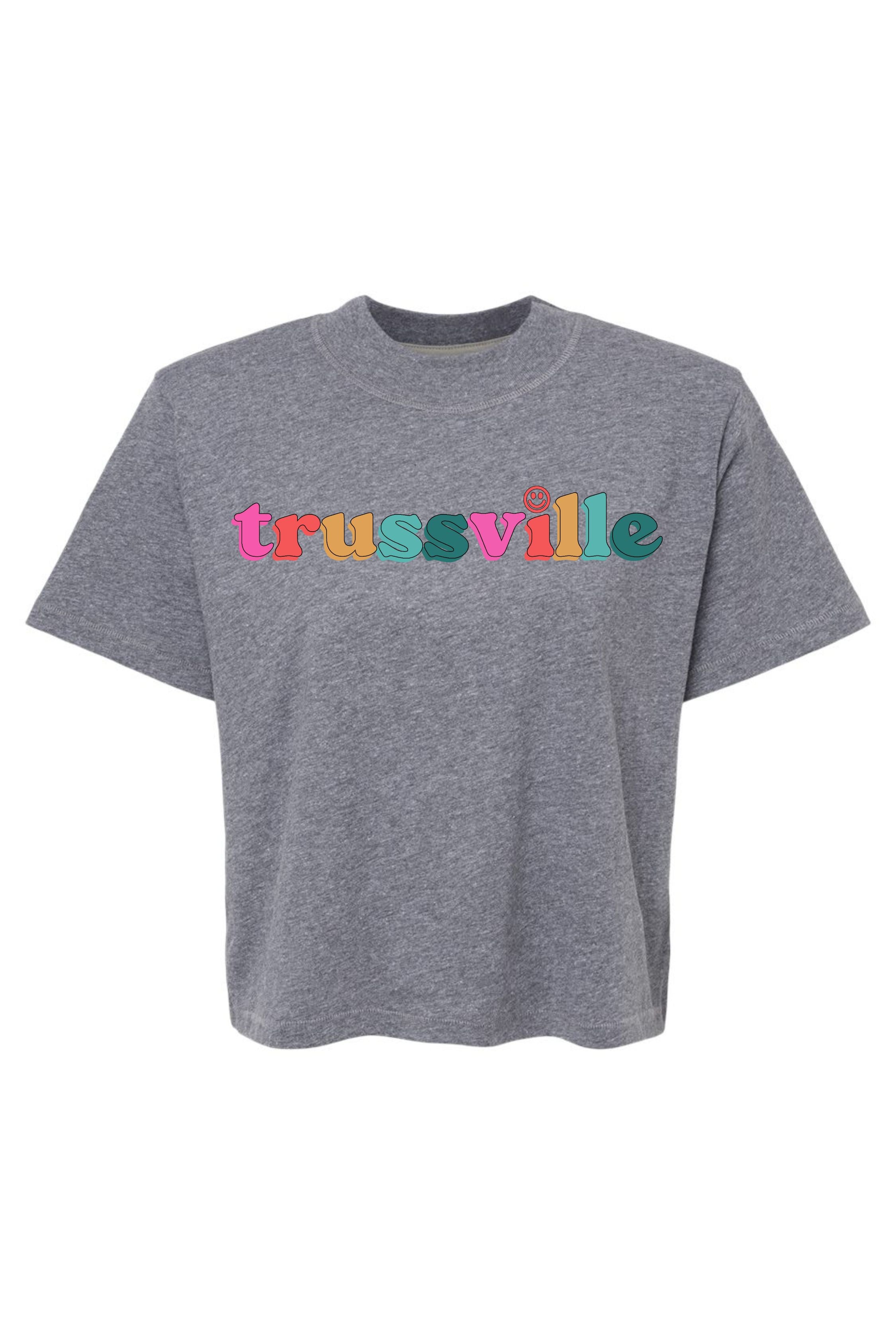Trussville Multi Happy | Mom Crop Tee-Womens - Tops - Tees-Sister Shirts-Sister Shirts, Cute & Custom Tees for Mama & Littles in Trussville, Alabama.