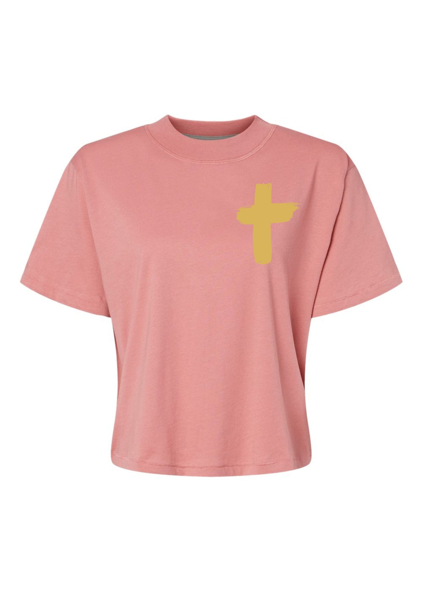 Gold Foil Cross | Mom Crop Tee-Cropped Tees-Sister Shirts-Sister Shirts, Cute & Custom Tees for Mama & Littles in Trussville, Alabama.