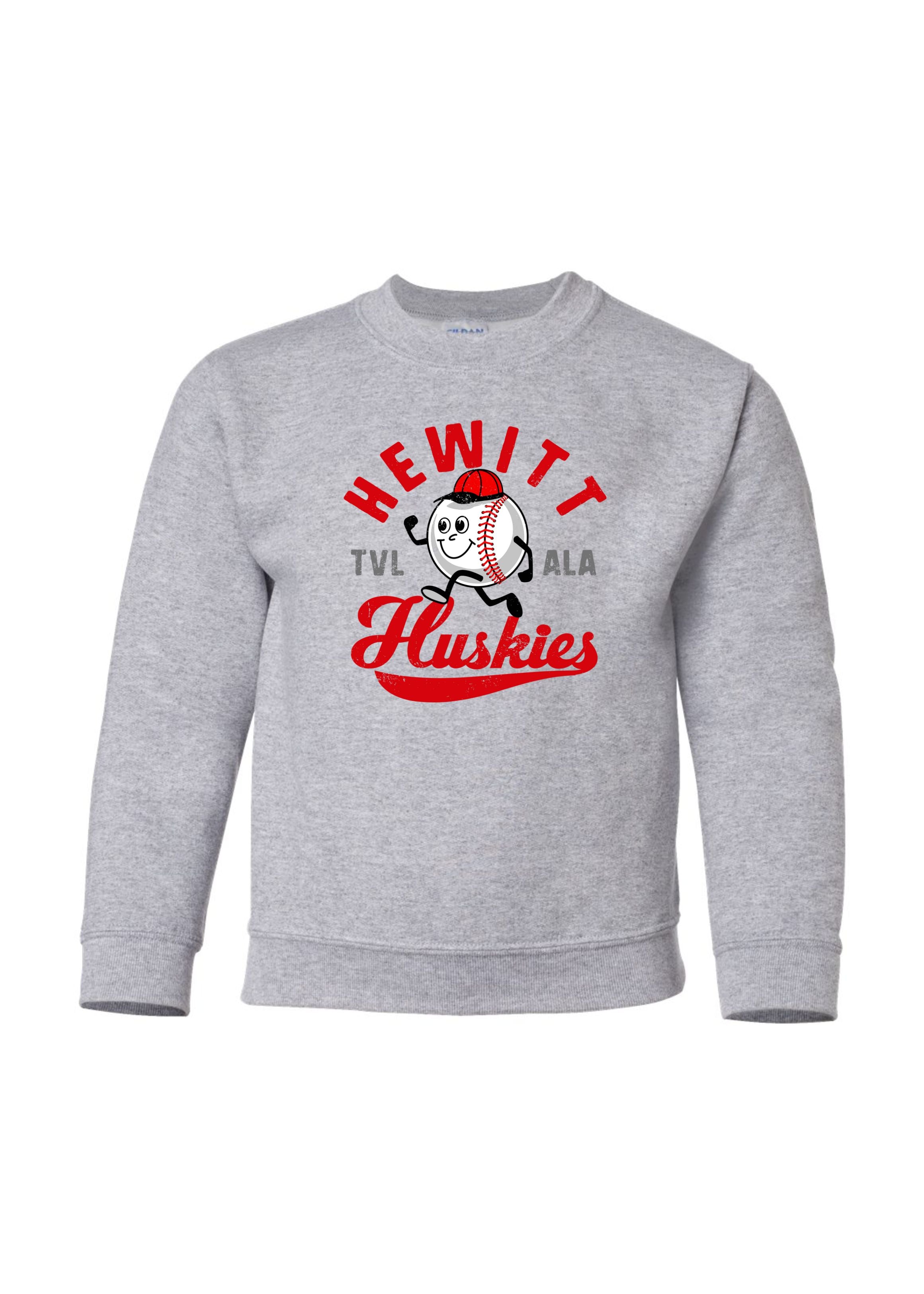 Customizable Baseball Man | Kids Crewneck-Youth - Tops - Sweatshirts-Sister Shirts-Sister Shirts, Cute & Custom Tees for Mama & Littles in Trussville, Alabama.