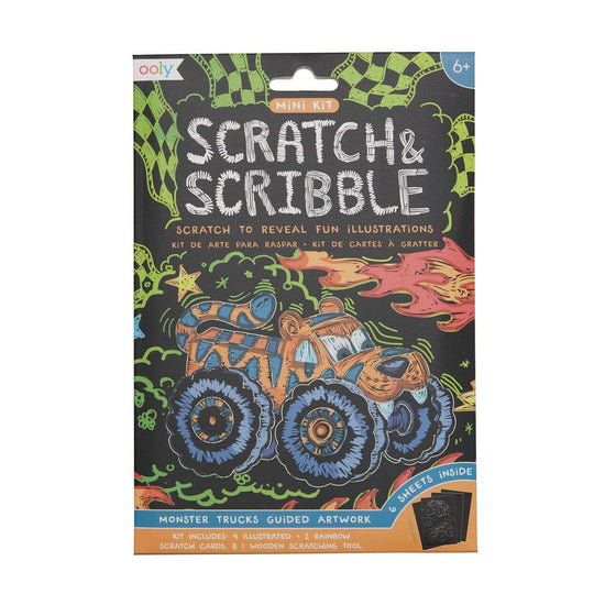 Mini Scratch & Scribble Art Kit | Monster Truck-Drawing + Painting-OOLY-Sister Shirts, Cute & Custom Tees for Mama & Littles in Trussville, Alabama.