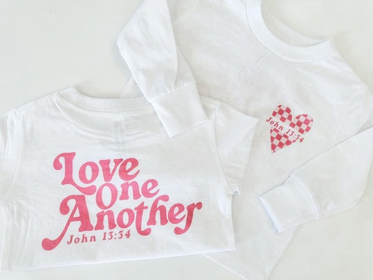 Love One Another | Kid Long Sleeve Tee | RTS-Sister Shirts-Sister Shirts, Cute & Custom Tees for Mama & Littles in Trussville, Alabama.