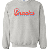 Here For The Snacks Baseball | Adult Crewneck-Women - Tops - Crewnecks-Sister Shirts-Sister Shirts, Cute & Custom Tees for Mama & Littles in Trussville, Alabama.