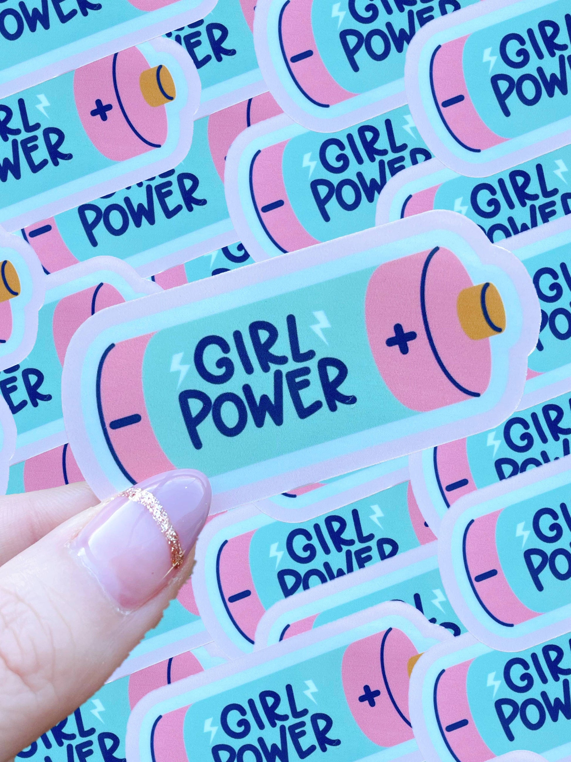 Girl Power Waterproof Sticker-Typo Lettering Co-Sister Shirts, Cute & Custom Tees for Mama & Littles in Trussville, Alabama.