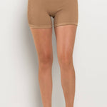 Mocha Ribbed Biker Shorts-women - bottoms - shorts-ANWND-Sister Shirts, Cute & Custom Tees for Mama & Littles in Trussville, Alabama.