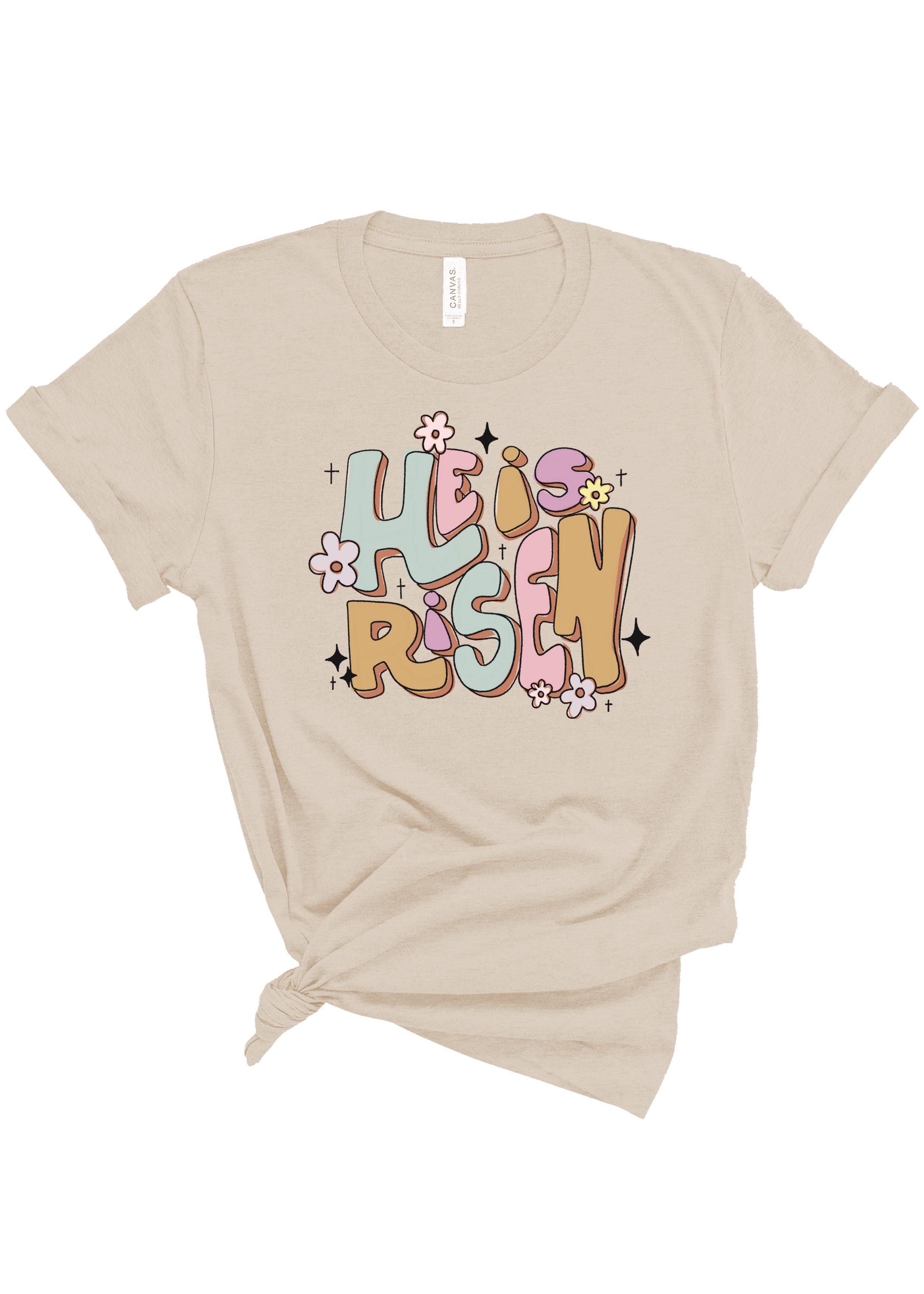 He Is Risen Groovy | Adult Tee-Womens - Tops - Tees-Sister Shirts-Sister Shirts, Cute & Custom Tees for Mama & Littles in Trussville, Alabama.