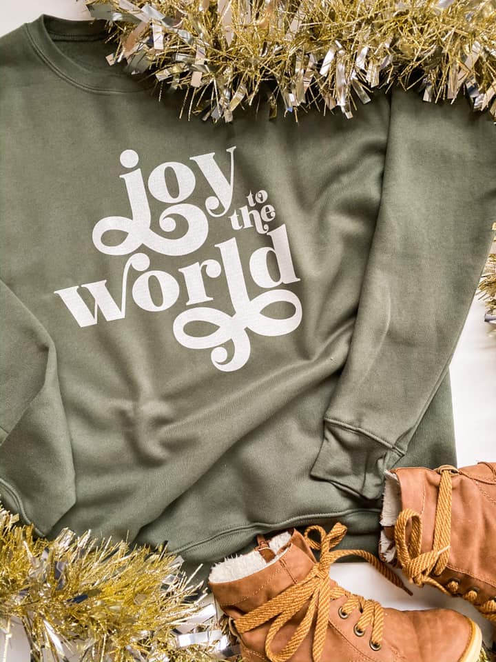 Joy To The World | Adult Crewneck-Adult Crewneck-Sister Shirts-Sister Shirts, Cute & Custom Tees for Mama & Littles in Trussville, Alabama.