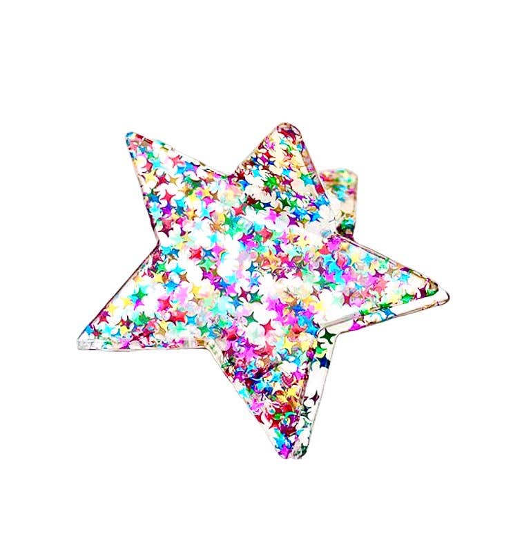 Load image into Gallery viewer, Glitter Star Hair Claw Clip-Mavi Bandz-Sister Shirts, Cute &amp;amp; Custom Tees for Mama &amp;amp; Littles in Trussville, Alabama.
