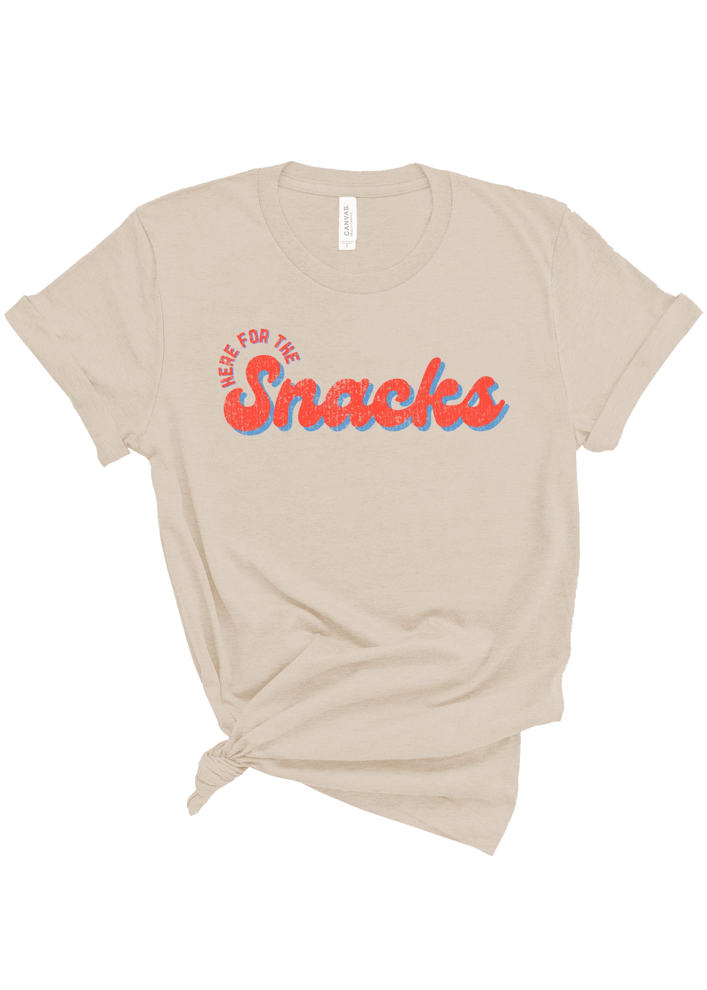 Here For The Snacks Baseball | Adult Tee-Womens - Tops - Tees-Sister Shirts-Sister Shirts, Cute & Custom Tees for Mama & Littles in Trussville, Alabama.