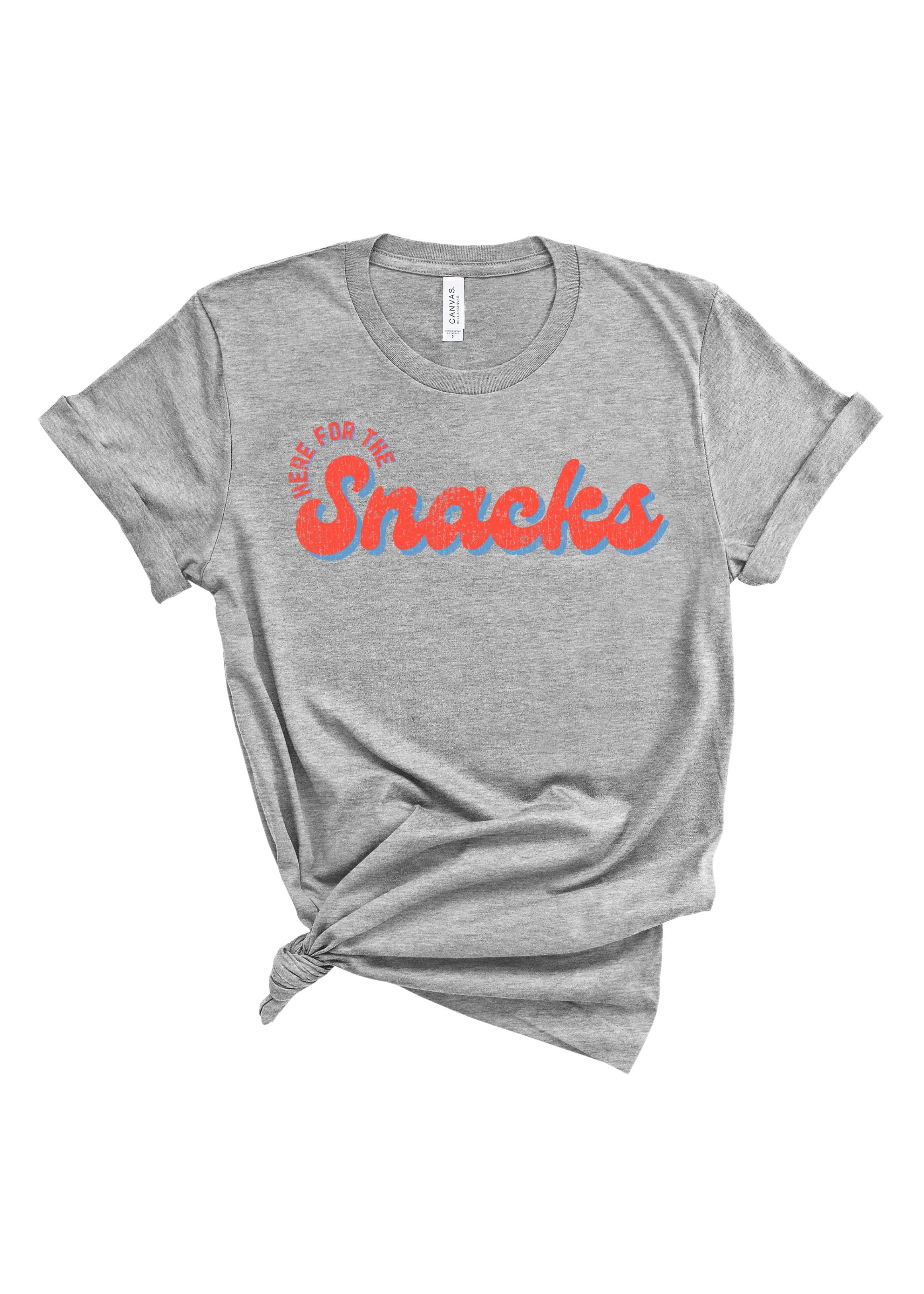 Here For The Snacks Baseball | Adult Tee-Womens - Tops - Tees-Sister Shirts-Sister Shirts, Cute & Custom Tees for Mama & Littles in Trussville, Alabama.