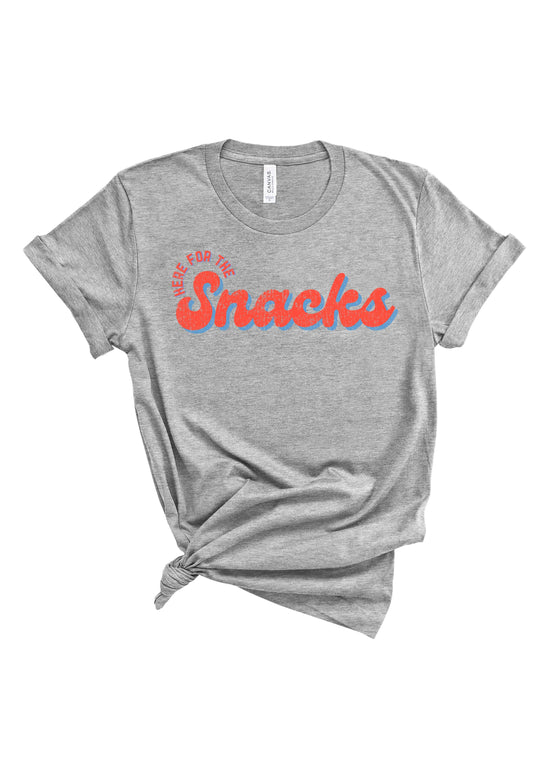 Here For The Snacks Baseball | Tee | Adult-Adult Tee-Sister Shirts-Sister Shirts, Cute & Custom Tees for Mama & Littles in Trussville, Alabama.