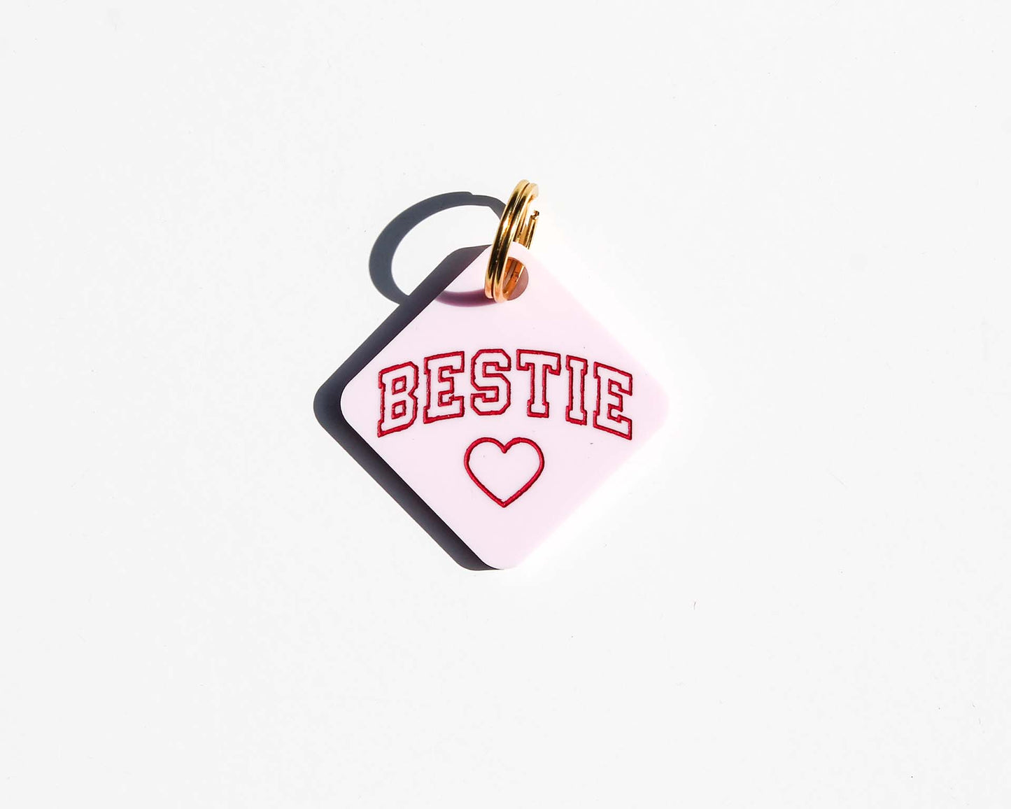 BESTIE ❤️ Pastel Acrylic Pet Tag-Pet Tags-Freshwater Design Co.-Sister Shirts, Cute & Custom Tees for Mama & Littles in Trussville, Alabama.