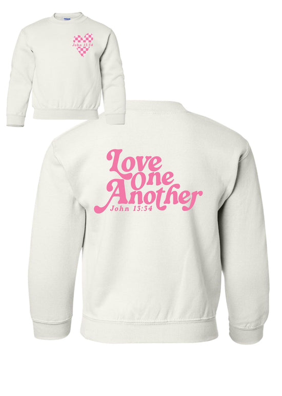 Love One Another | Kids Crewneck-Kids Crewneck-Sister Shirts-Sister Shirts, Cute & Custom Tees for Mama & Littles in Trussville, Alabama.