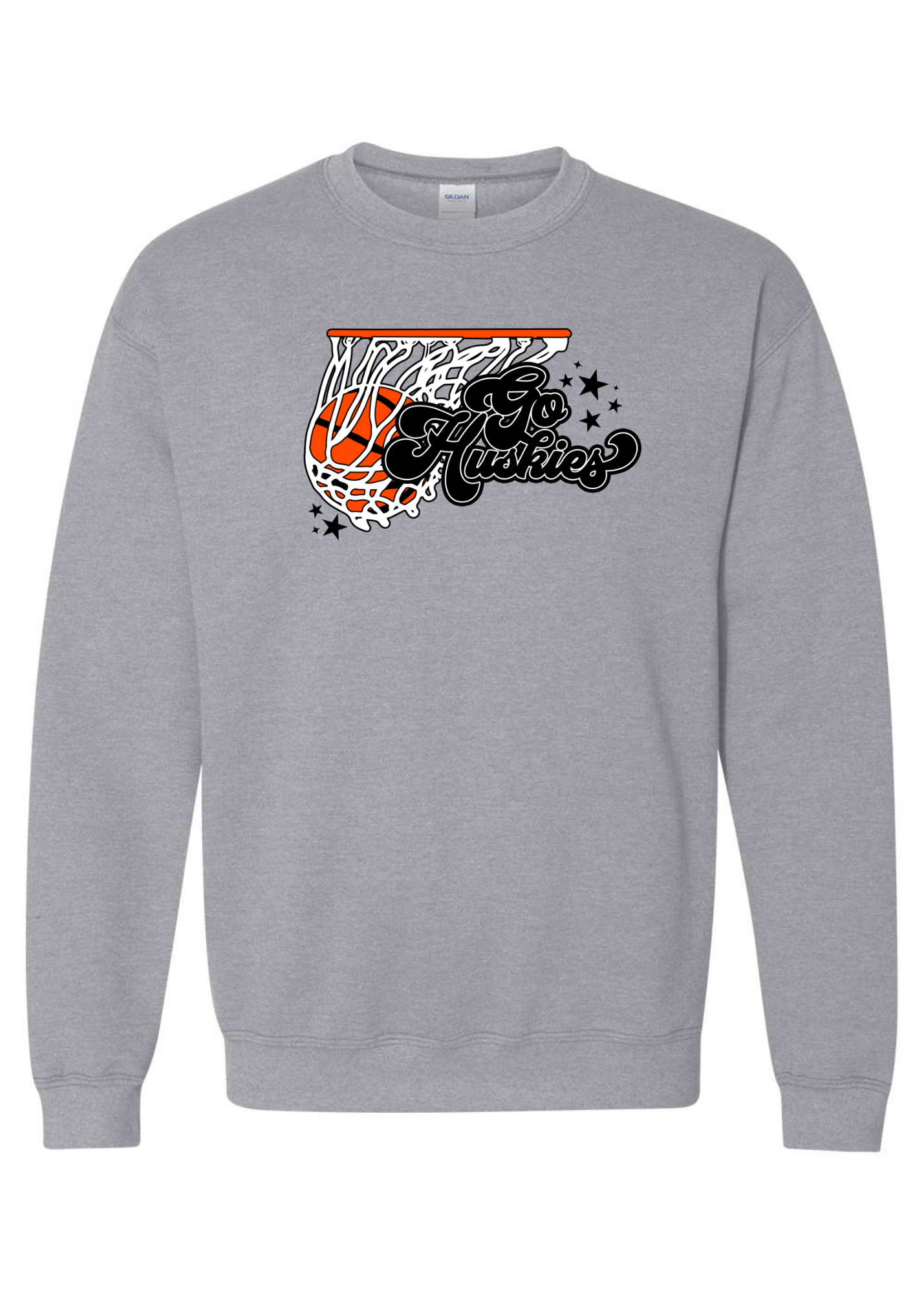 Go Huskies Basketball | Adult Pullover-Adult Crewneck-Sister Shirts-Sister Shirts, Cute & Custom Tees for Mama & Littles in Trussville, Alabama.