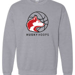 Husky Hoops | Kids Crewneck-Youth - Tops - Sweatshirts-Sister Shirts-Sister Shirts, Cute & Custom Tees for Mama & Littles in Trussville, Alabama.