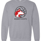 Husky Hoops | Kids Crewneck-Youth - Tops - Sweatshirts-Sister Shirts-Sister Shirts, Cute & Custom Tees for Mama & Littles in Trussville, Alabama.