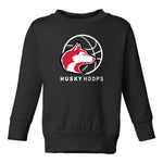 Husky Hoops | Kids Crewneck-Youth - Tops - Sweatshirts-Sister Shirts-Sister Shirts, Cute & Custom Tees for Mama & Littles in Trussville, Alabama.