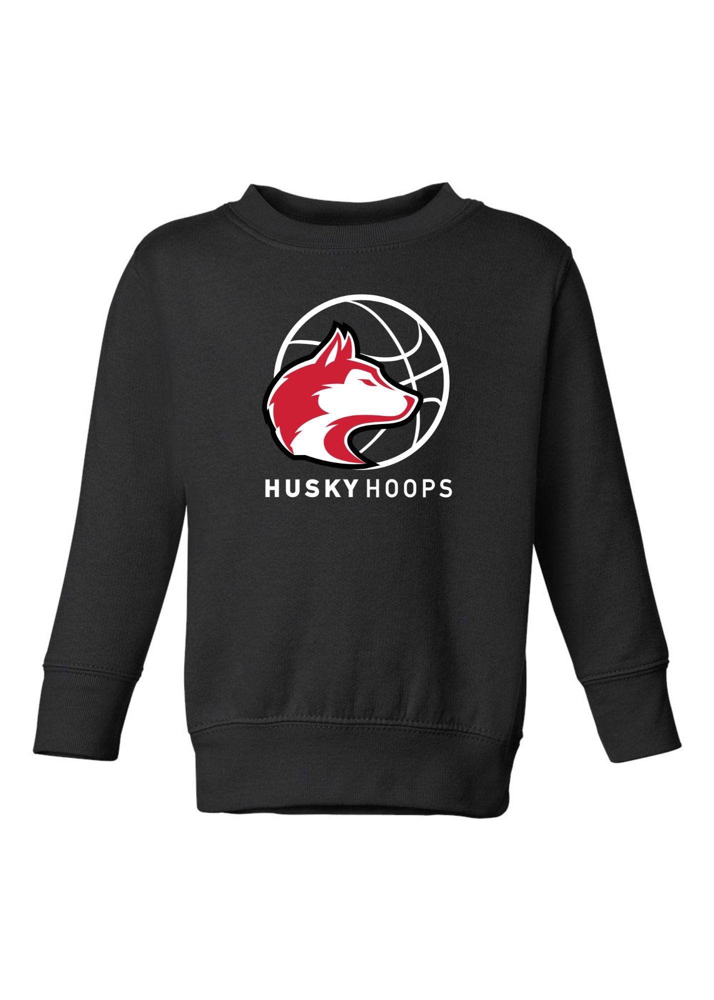Husky Hoops | Kids Crewneck-Youth - Tops - Sweatshirts-Sister Shirts-Sister Shirts, Cute & Custom Tees for Mama & Littles in Trussville, Alabama.