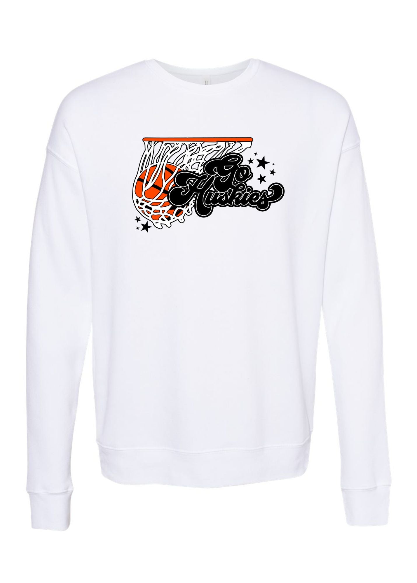 Go Huskies Basketball | Adult Pullover-Adult Crewneck-Sister Shirts-Sister Shirts, Cute & Custom Tees for Mama & Littles in Trussville, Alabama.