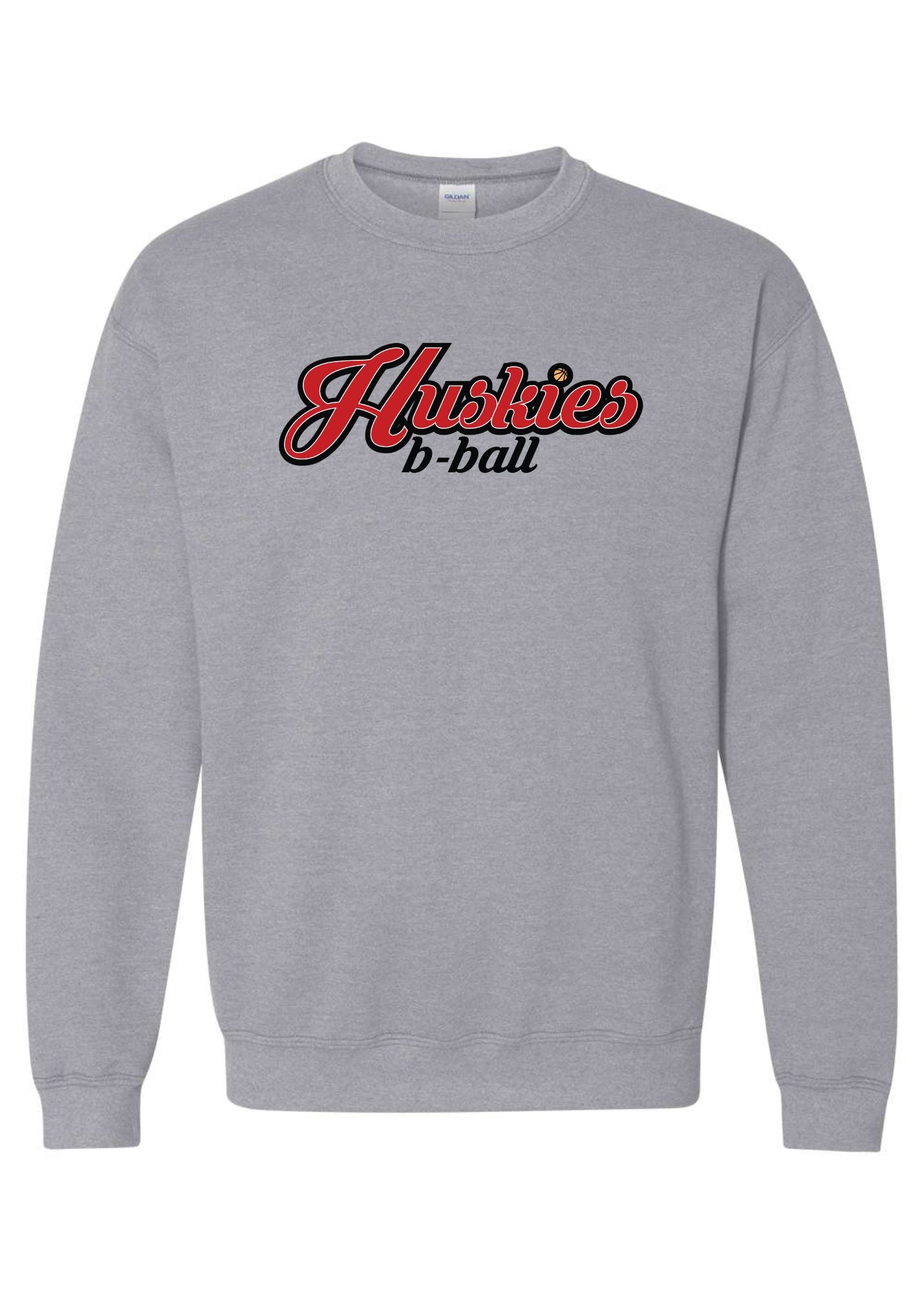 Huskies B-Ball | Kids Crewneck-Youth - Tops - Sweatshirts-Sister Shirts-Sister Shirts, Cute & Custom Tees for Mama & Littles in Trussville, Alabama.
